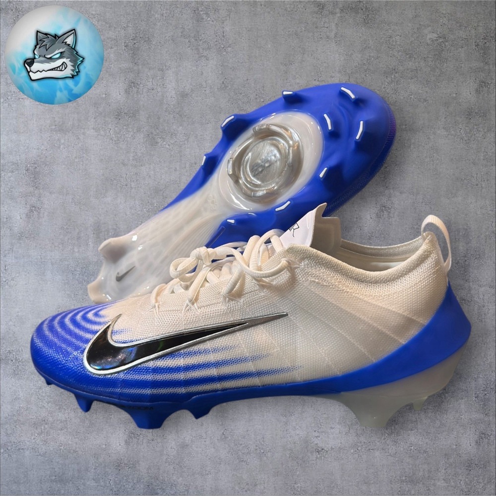 Nike Zoom Vapor Elite 1 Football Cleats White Blue Black Mens Sz 11.5 FB3288-101